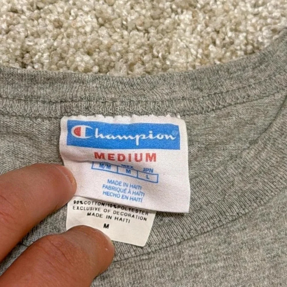 Vintage Champion Graphic T-Shirt | Heather Gray | Medium - Picture 3 of 4